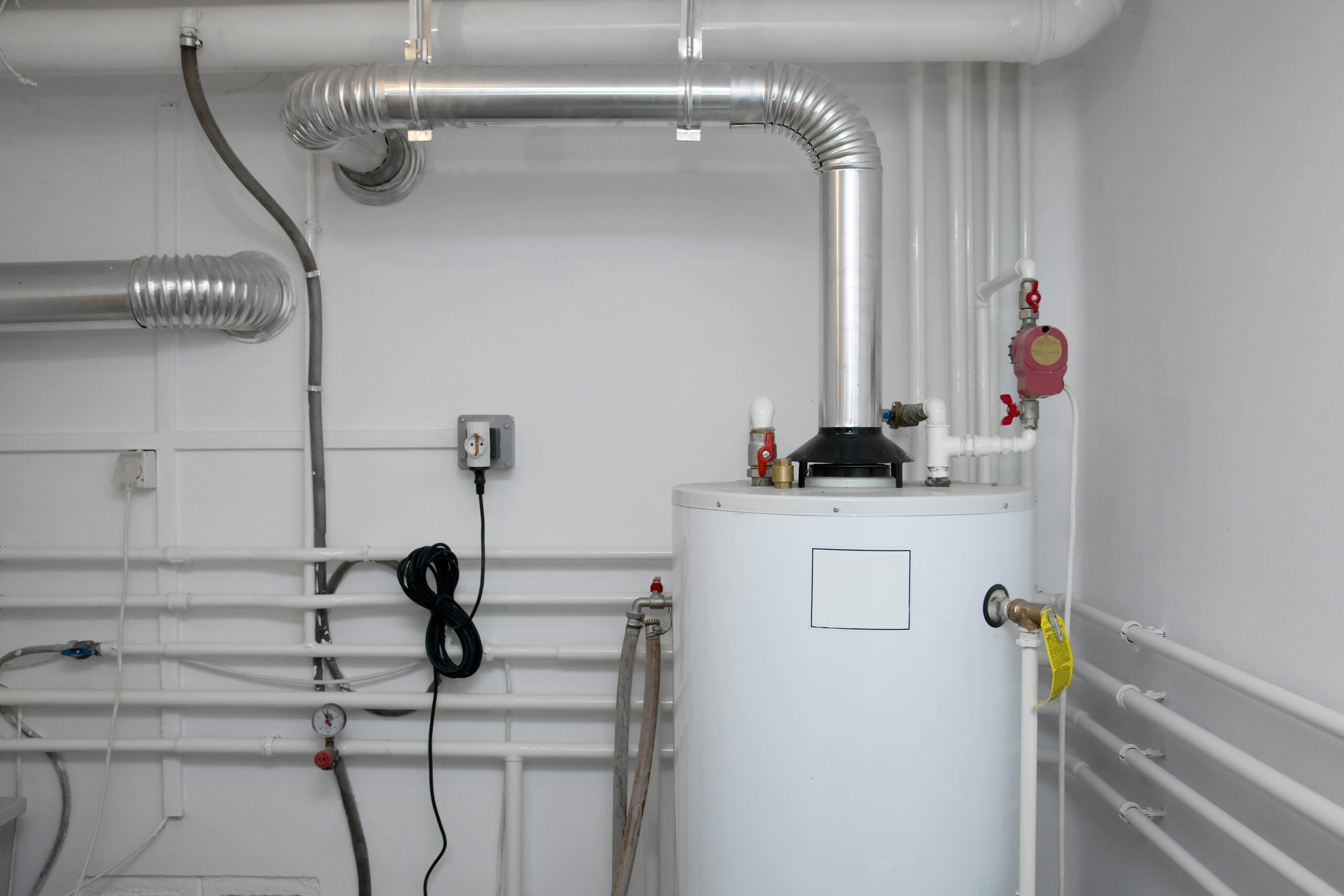 Recently serviced boiler in a residential basement
